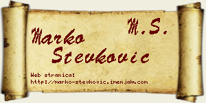 Marko Stevković vizit kartica